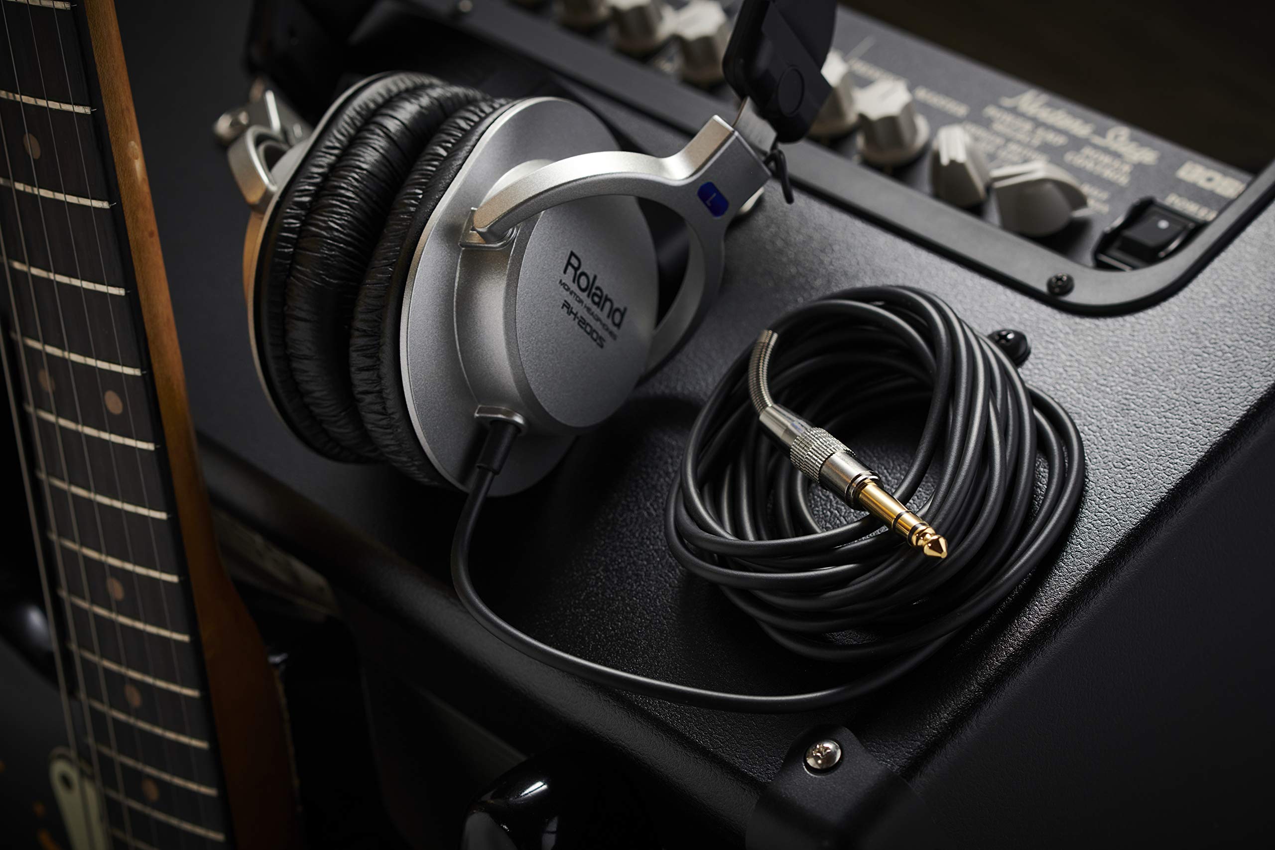롤랜드 RH-200S 실버 모니터 헤드폰 3.4m 케이블 40mm 드라이버 이미지 3