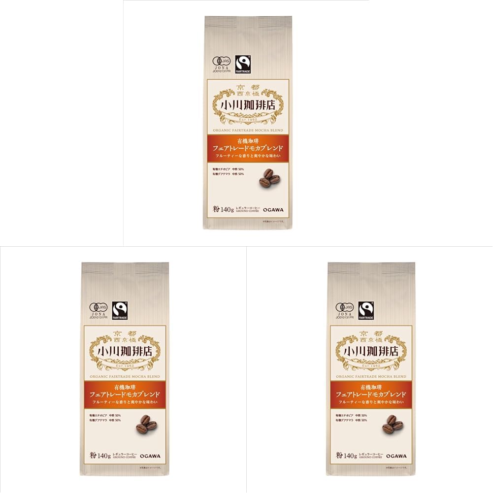 오가와커피 유기농 페어트레이드 모카 블렌드 분쇄 원두 140g Pack of