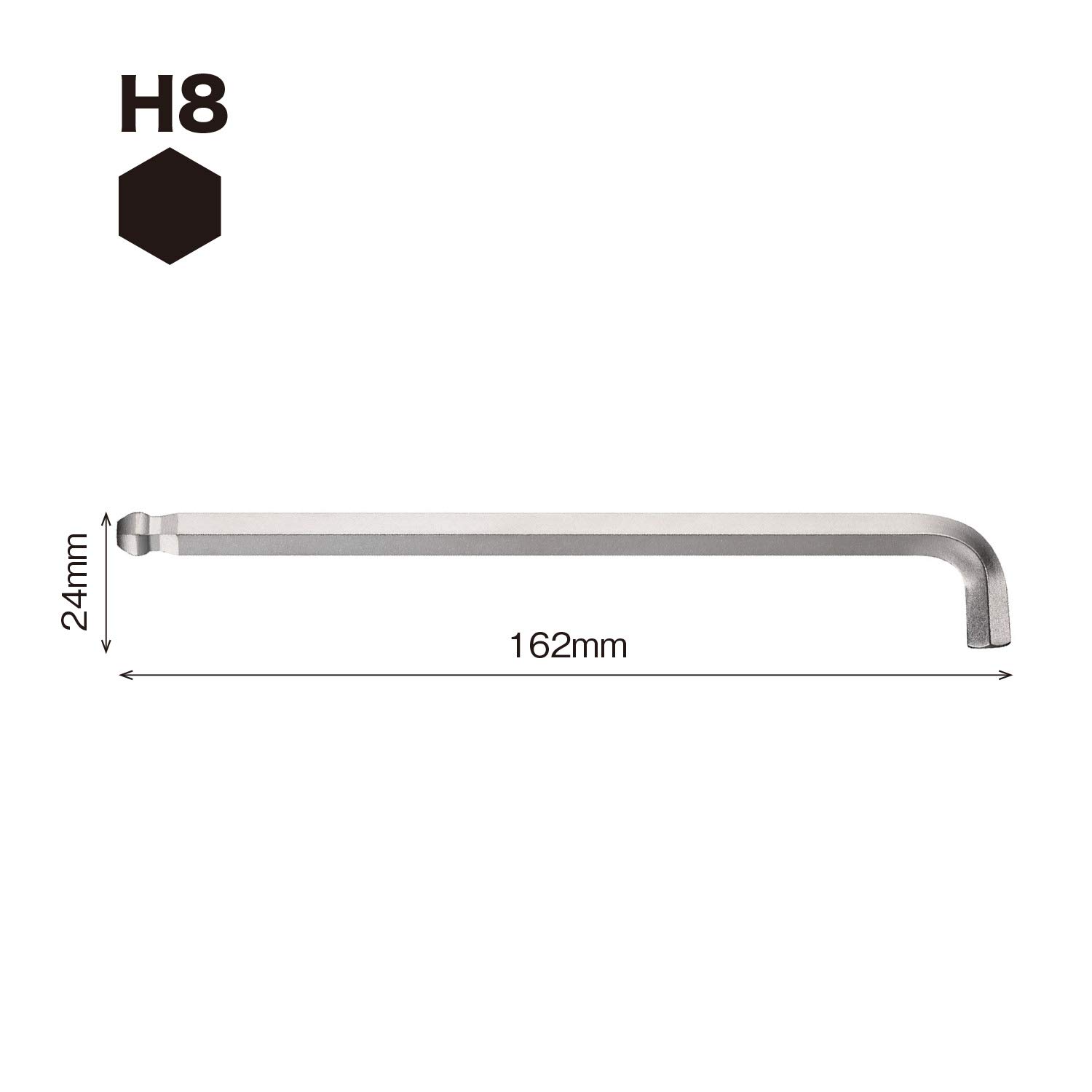 베셀 8200BP 8mm 볼포인트 L형 렌치 단축 이미지 2