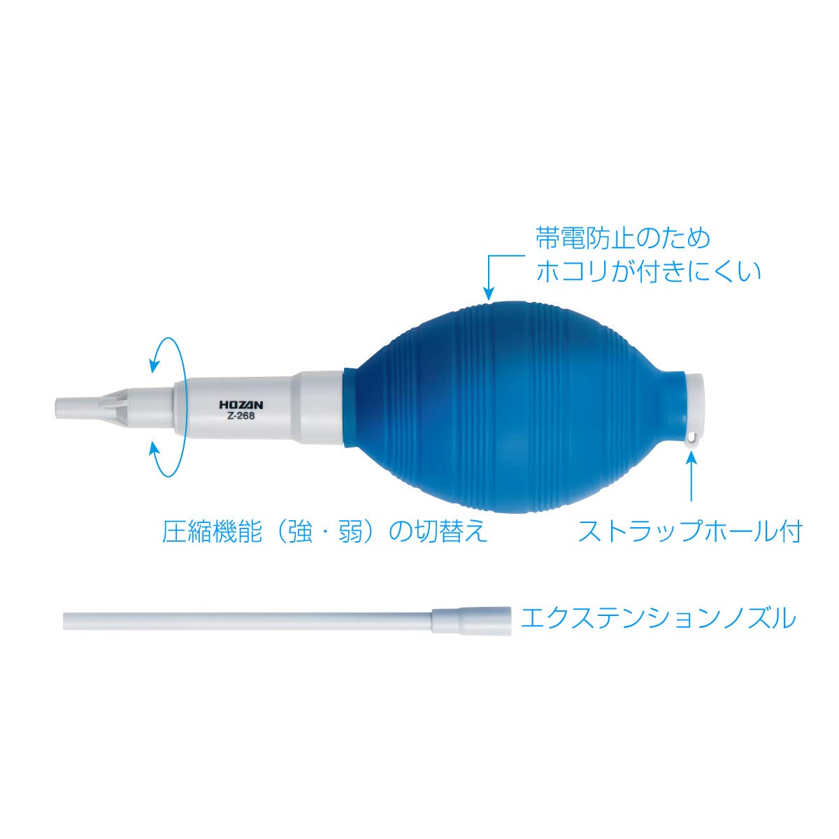 호잔 블로어 Z-268 카메라 청소용 압축 에어 연장 노즐 포함 먼지방지 이미지 2