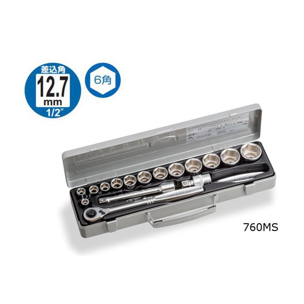 토네 760MS 12.7mm 소켓 렌치 세트 17점 이미지 2