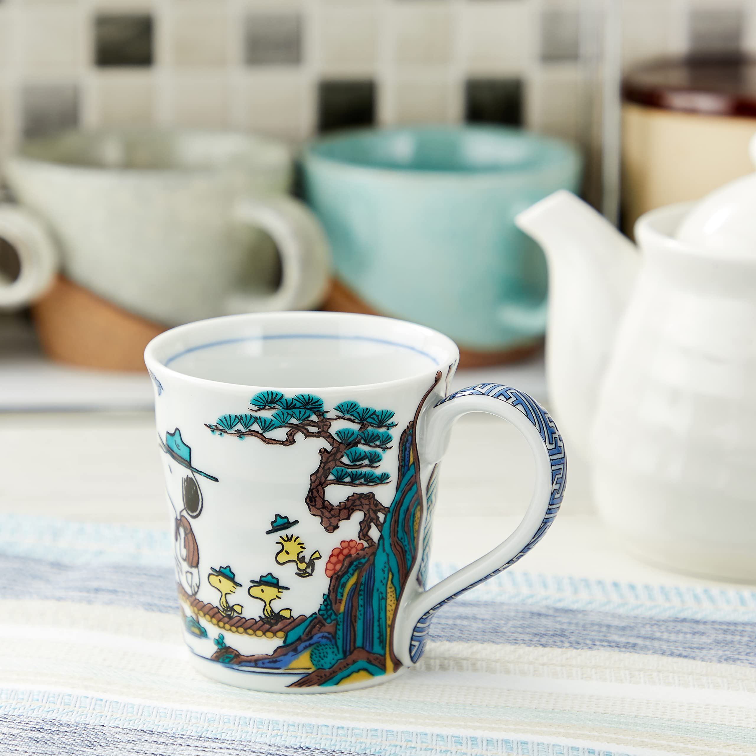 야마카 스누피 구타니야키 머그컵 SN361-11 250ml 산수화 산수화 패턴 이미지 3