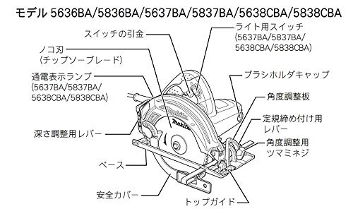 마키타 5637BA 165mm 전기 원형톱 알루미늄 베이스 이미지 4