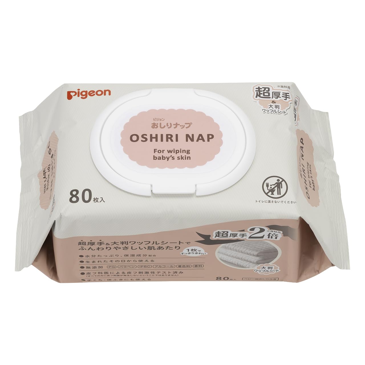 피죤 오시리냅 초두꺼운형 80매 12팩 960매 아기물티슈 와플시트 단품 초두께 이미지 2