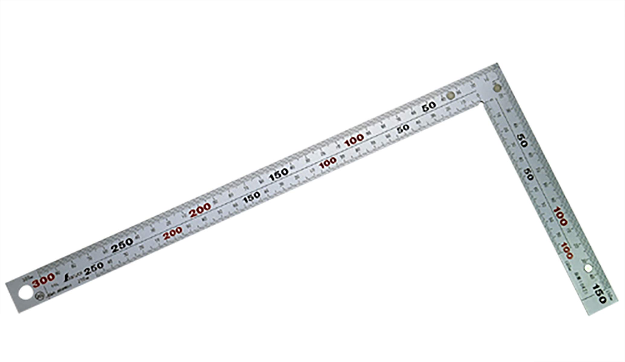 신와 직각자 두꺼운 광폭 실버 30cm 10425 양면동일눈금 8단 자석부착