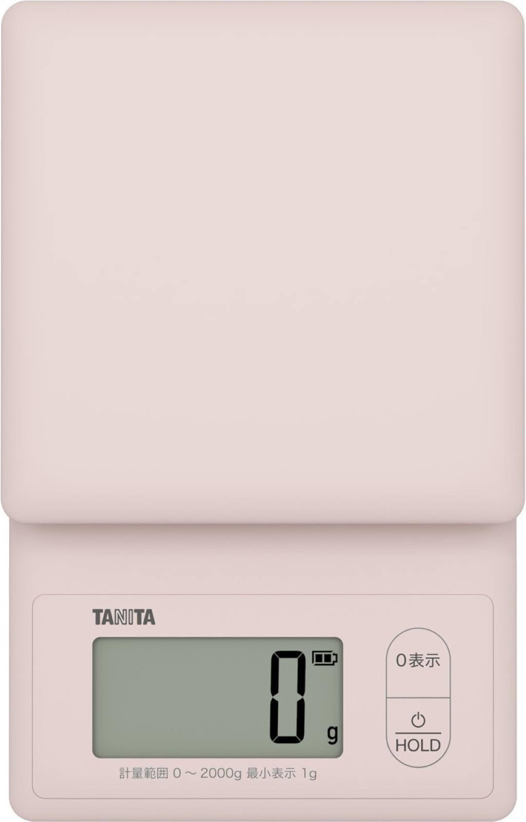 타니타 KW-2G01 핑크 2kg 방수 디지털 주방저울 1g 단위 2kg까지