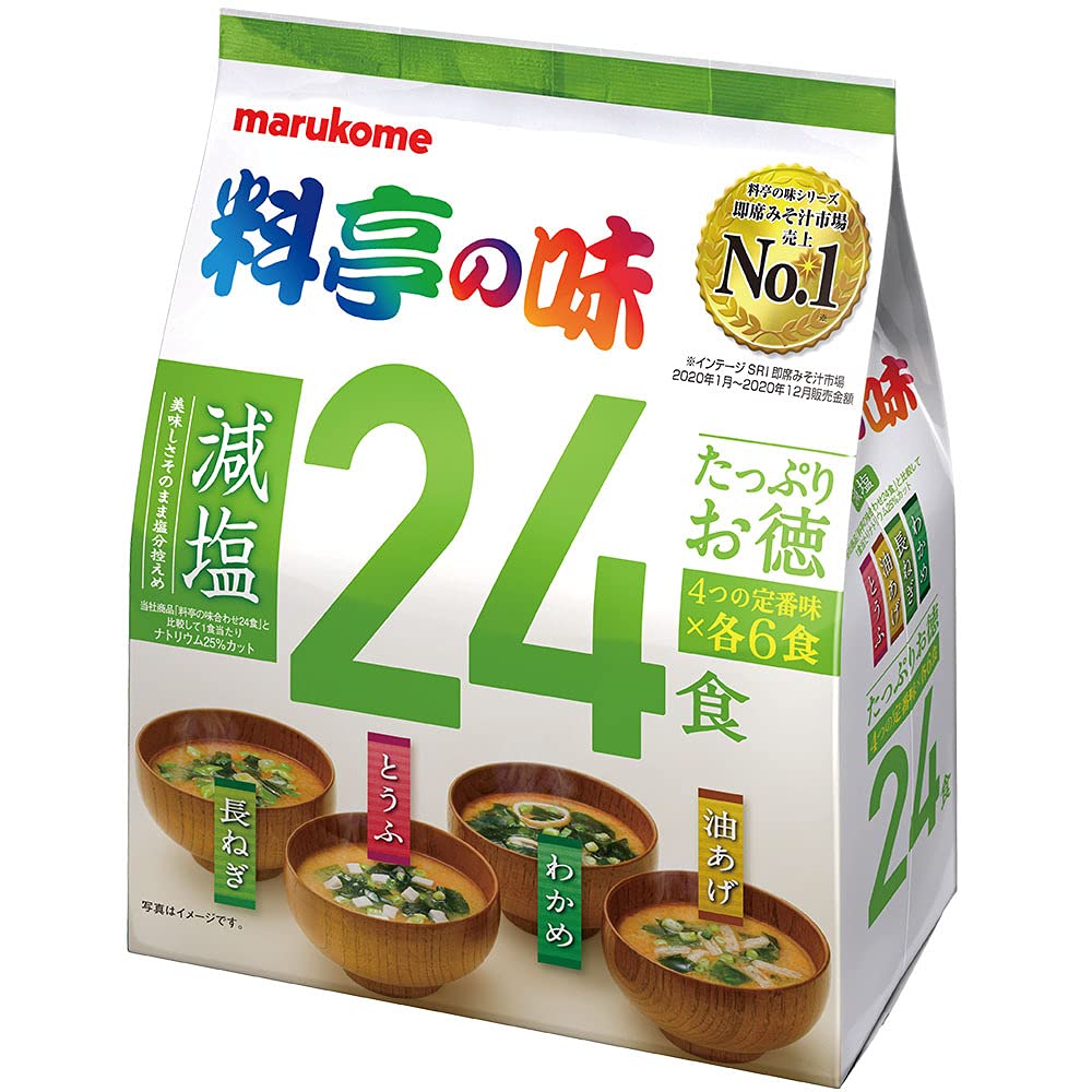 마루코메 료테이노아지 저염 즉석 된장국 24식 6개입 두부 24개 어소트