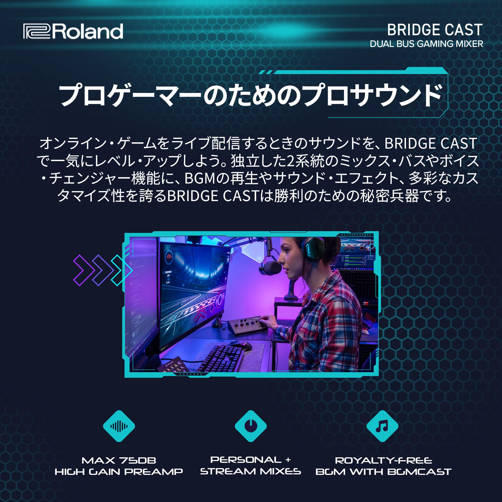 [중고] 롤랜드 BRIDGECAST 게이밍 DAC 앰프 오디오 인터페이스 블랙 이미지 5