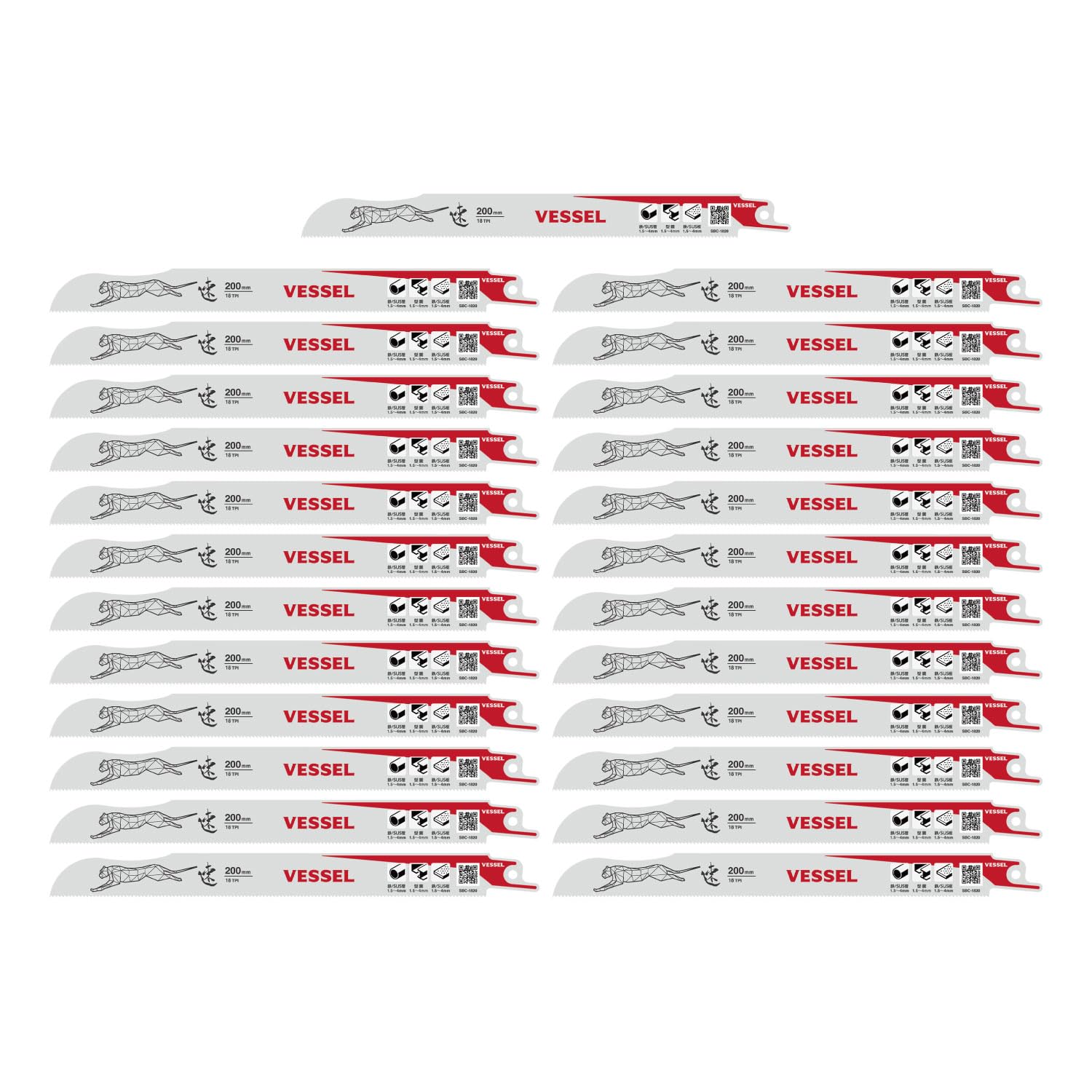 베셀 치타 SBC-1820-5 200mm 세이버소 블레이드 철공용 18산 25입