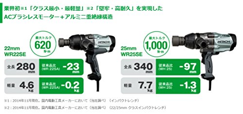 하이코키 WR22SE 100V 임팩트 렌치 620Nm 고력볼트 대응 이미지 3