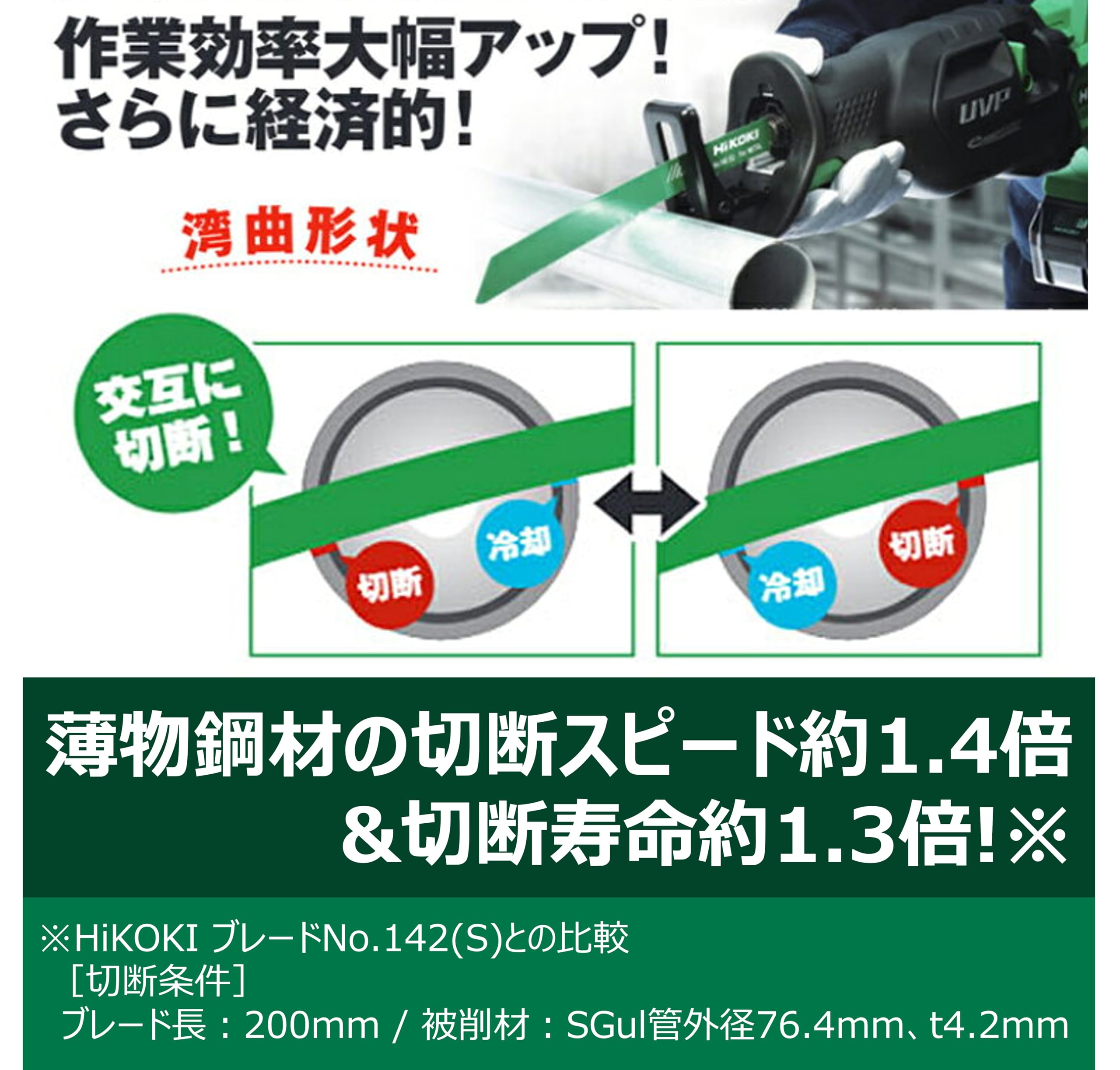 하이코키 No.246CW 200mm 세이버소 블레이드 금속해체용 10입 이미지 5