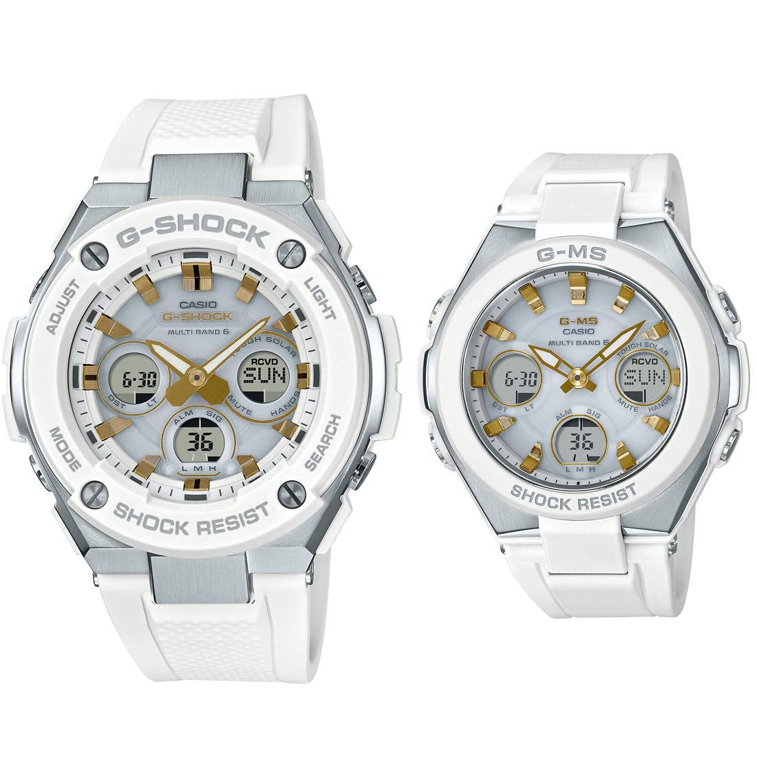카시오 지샥 G-STEEL G-MS G-SHOCK 미드사이즈 화이트 골드