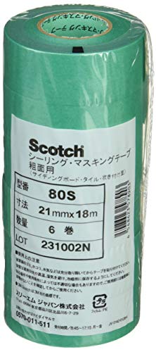 3M 스카치 마스킹테이프 80S 21mm 18M 6롤 거친표면용 이미지 2