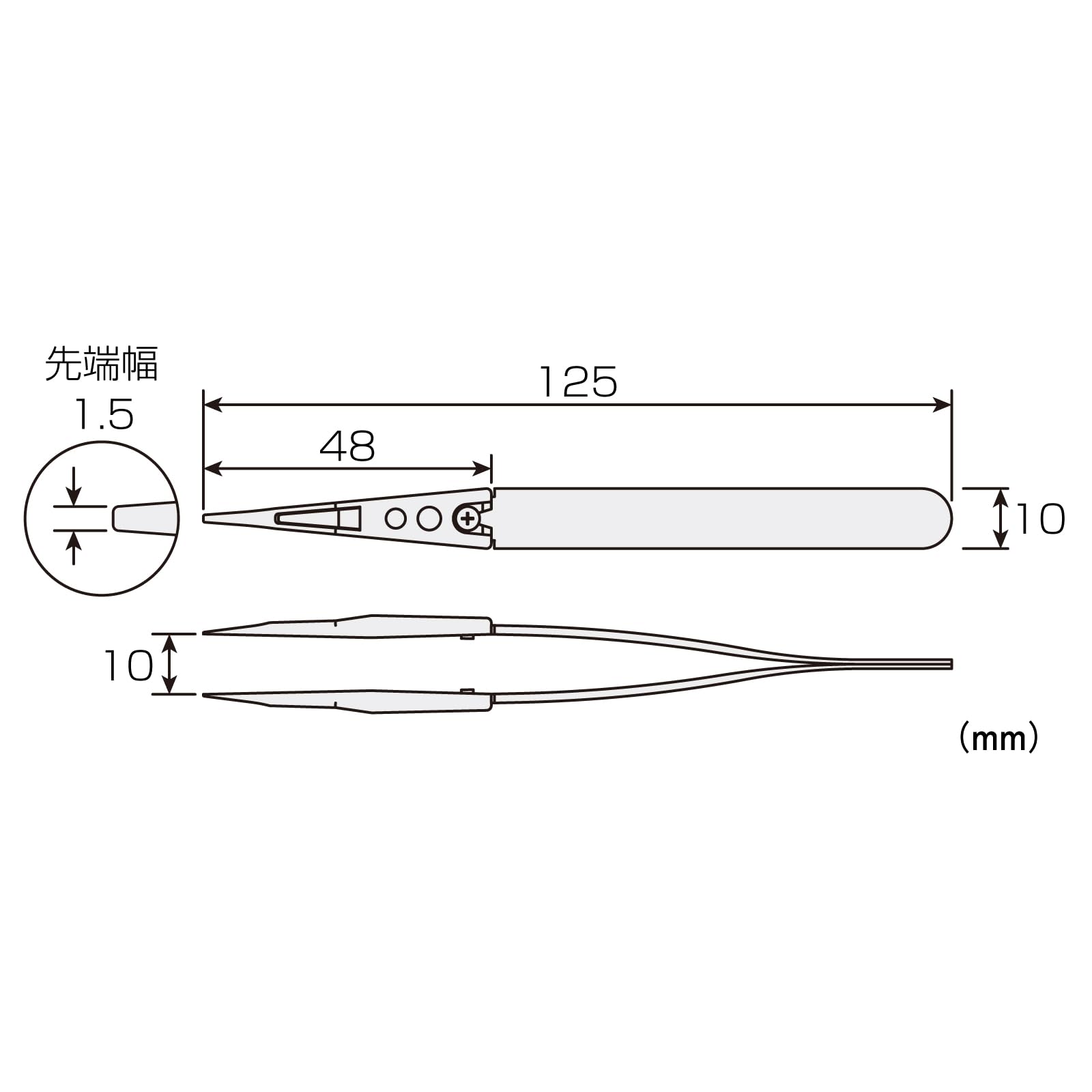 호잔 ESD 소프트 팁 핀셋 P-640-J 직형 핀셋 단품 ESD 소프트 끝폭 1.5mm 이미지 7