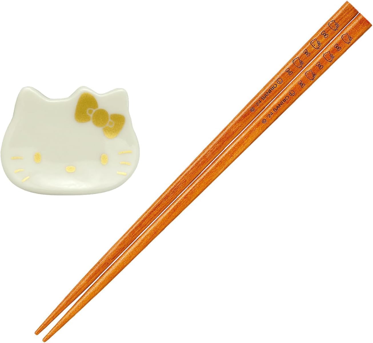 야마카 산리오 헬로키티 젓가락 젓가락받침 세트 HK193-841 22.5cm 골드