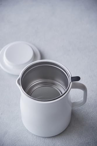 노다호로 로카포 법랑 오일포트 NOL-800 800ml 화이트 내열 이미지 2