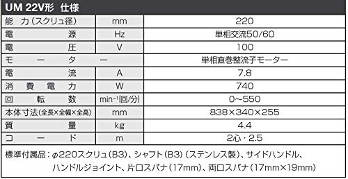 하이코키 UM22V 220mm 교반기 고점도 재료용 이미지 4