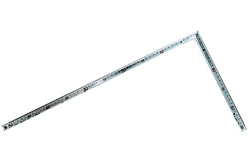 신와 타쿠미진고로 실버 10876 50cm 직각자 목공용 유연한 JIS 뒷면각눈금 이미지 1