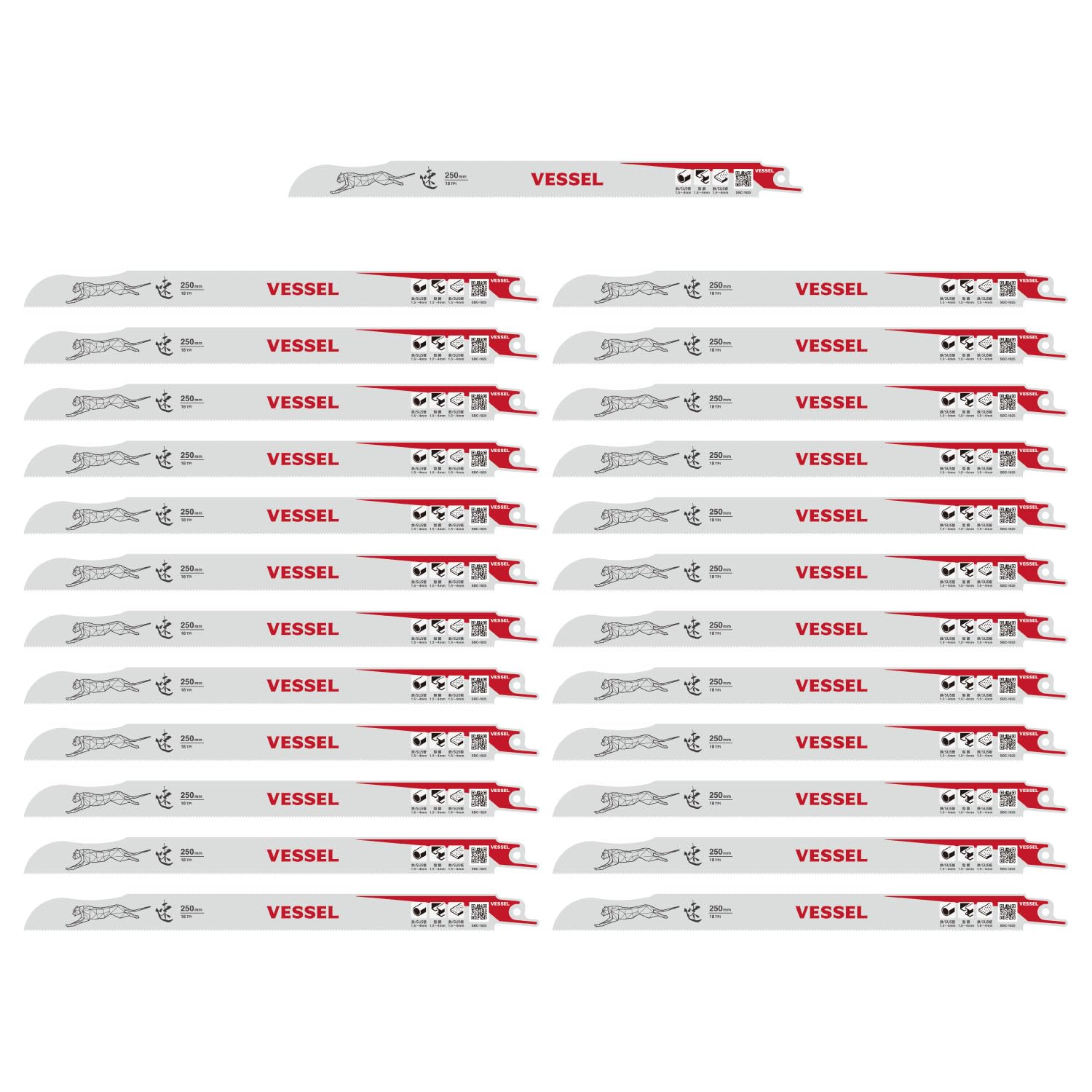 베셀 치타 SBC-1825-5 250mm 세이버소 블레이드 철공용 18산 25입