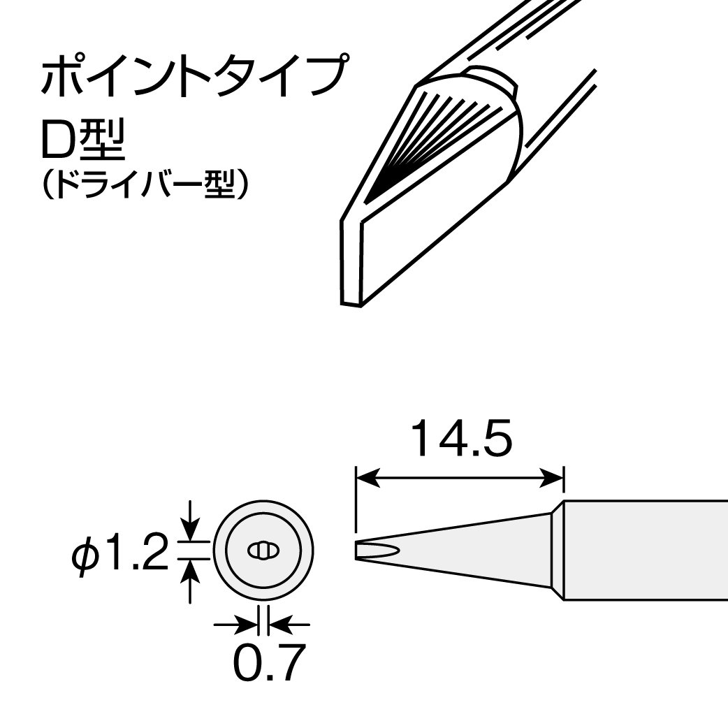 호잔 HS-142 인두팁 1.2mm D형 이미지 2