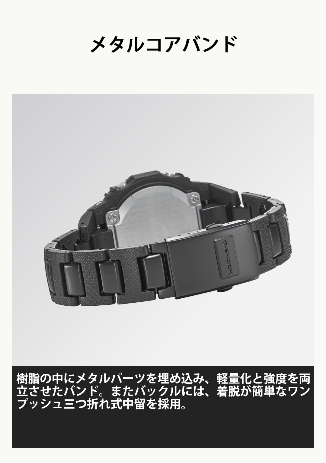 카시오 지샥 5600 스퀘어 메탈 코어 밴드 G-SHOCK 단품 메탈 코어 밴드 블랙 이미지 4