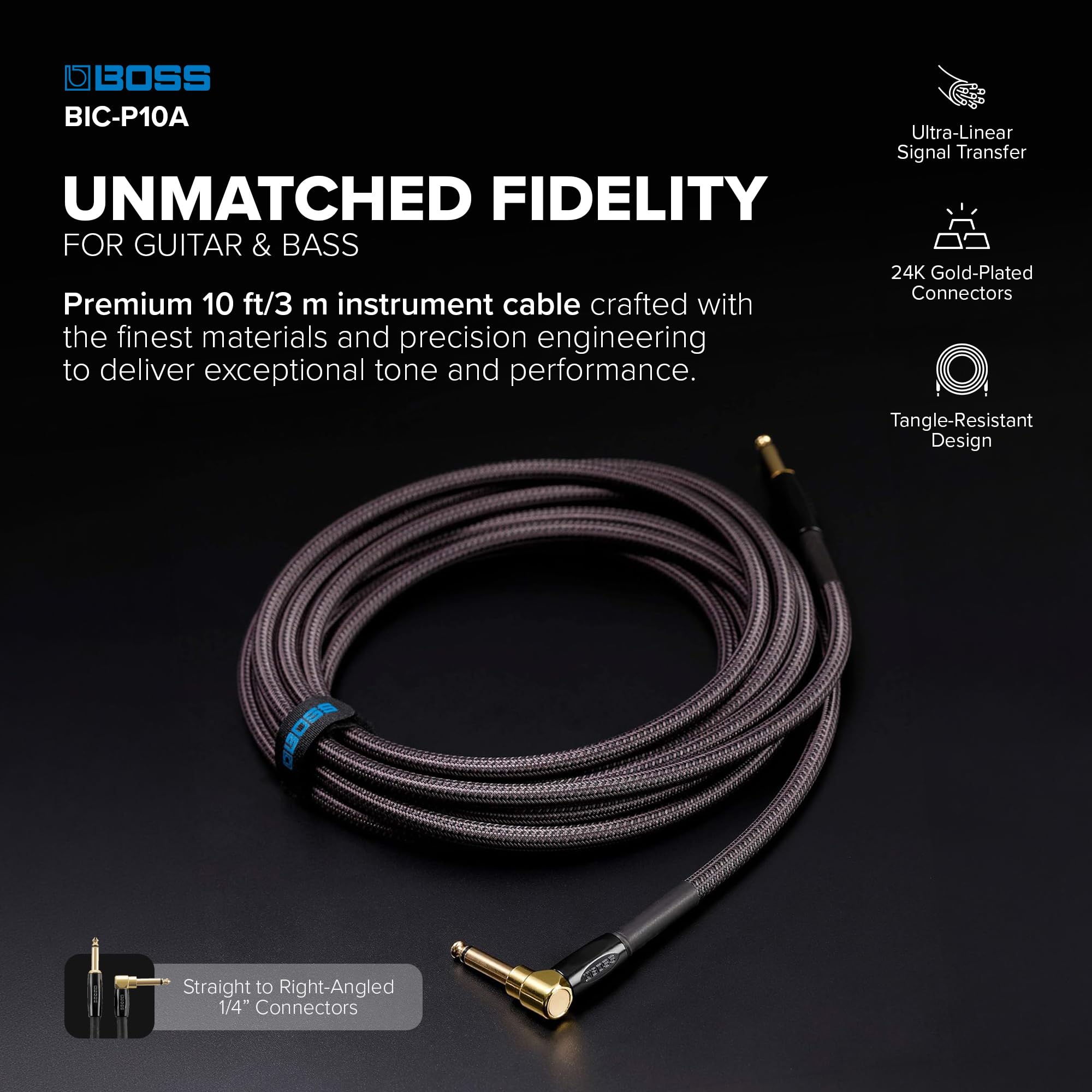 보스 BIC-P10A 3m SL형 기타 실드 케이블 이미지 2