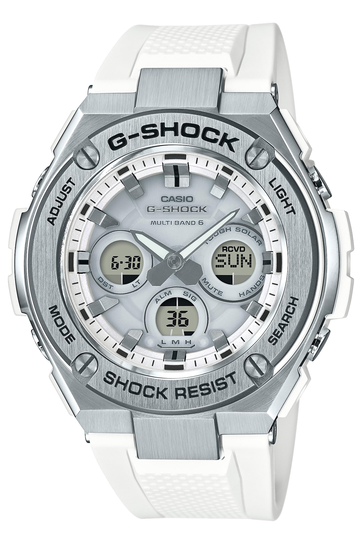 카시오 지샥 G-STEEL 미드사이즈 GST-W310-7AJF 미드 사이즈 실버 화이트