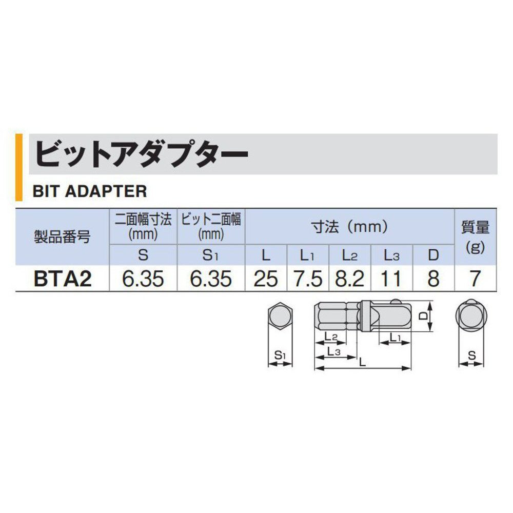 토네 BTA2 6.35mm 비트 어댑터 이미지 3