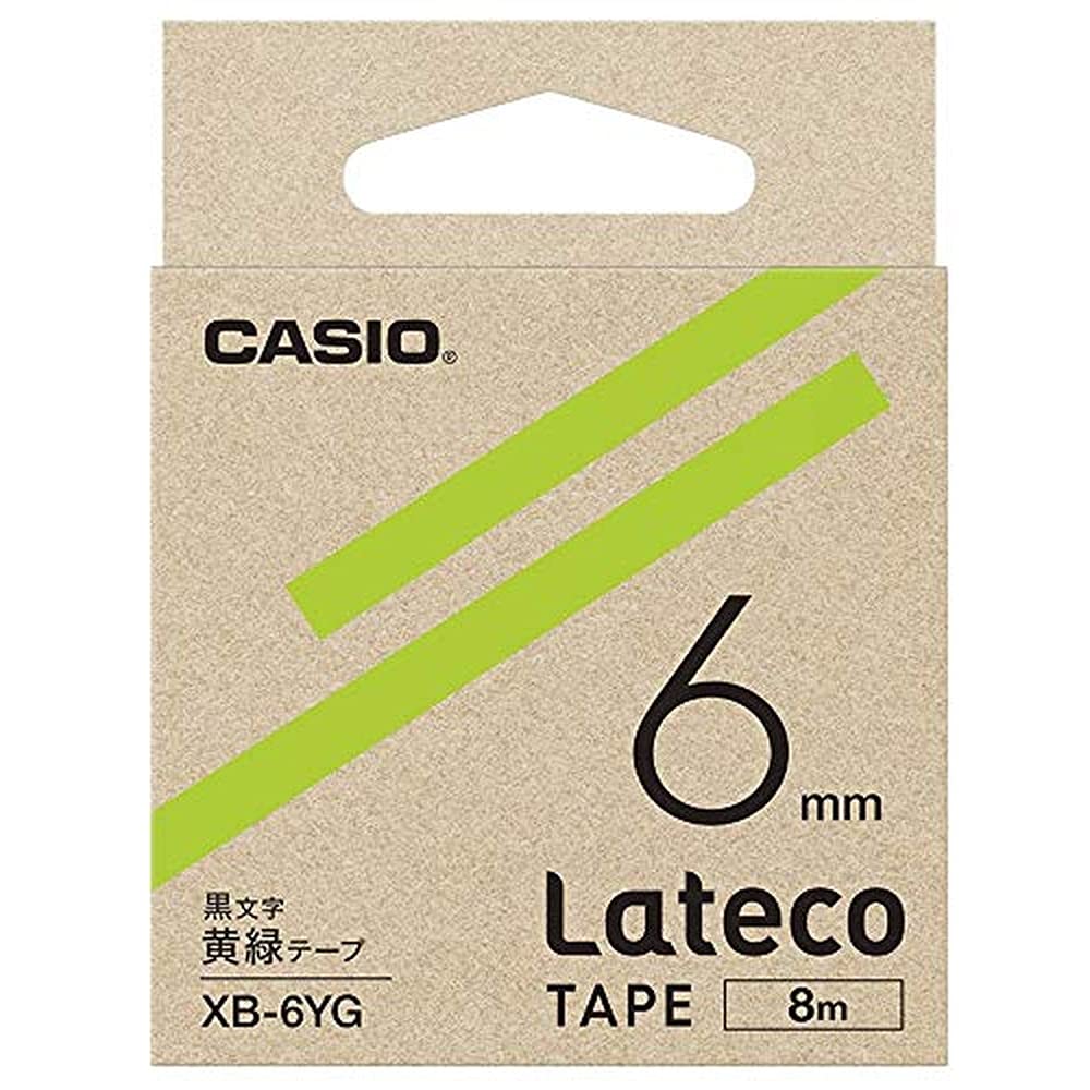 카시오 라테코 연두색 XB-6YG 6mm 리필테이프