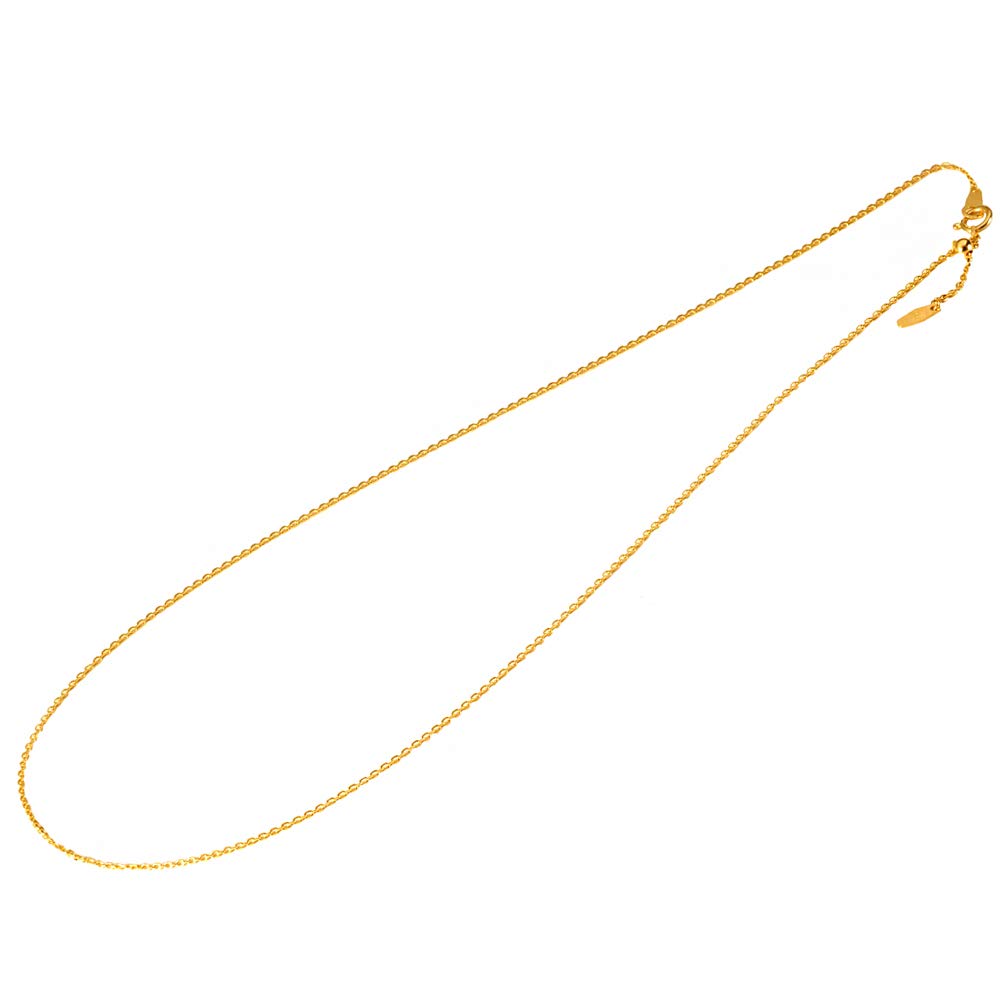 교세라 옐로우골드 1.1mm 45cm 아즈키 체인 목걸이 프리 어저스터