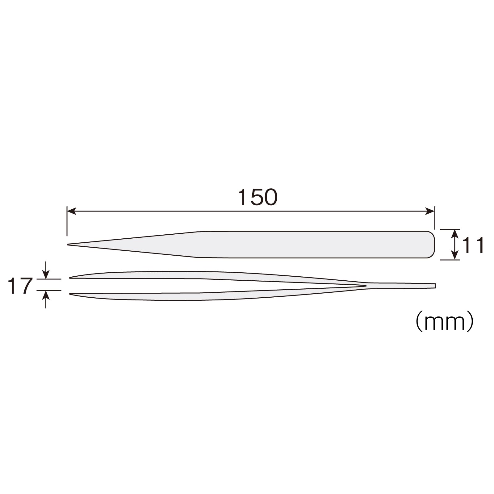 호잔 P-826-150 150mm 범용 스테인리스 핀셋 널링가공 전장 150mm 핀셋 단품 이미지 6