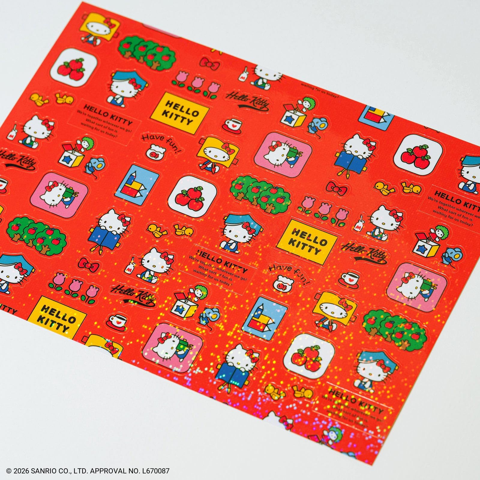 호보니치 헬로키티 다이어리 꾸미기 스티커 테쵸토나카요시 150×210×1mm (× 2) 이미지 3
