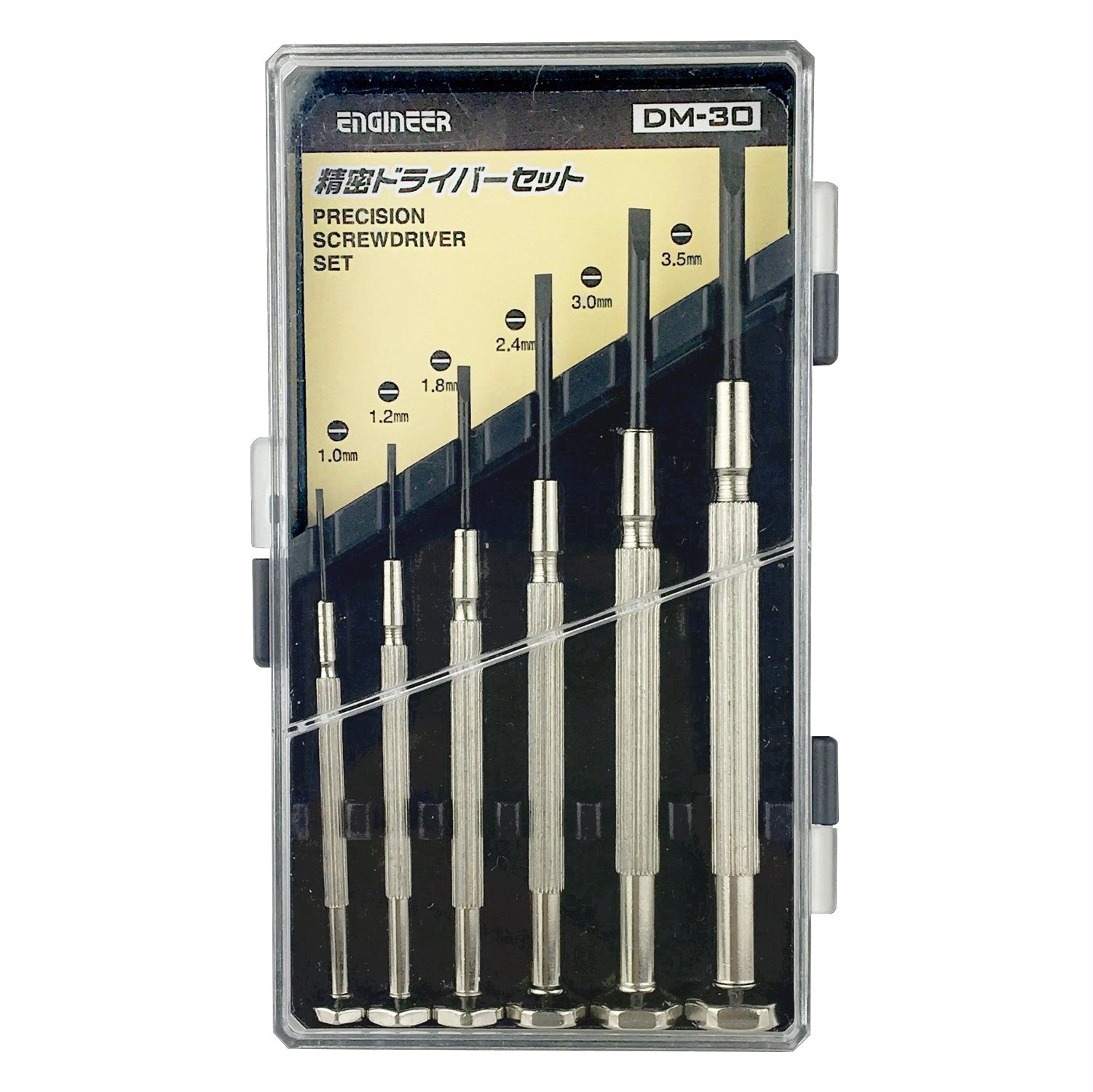 엔지니어 DM-30 6종 정밀 드라이버 세트 클리어 블랙 날끝 -1.0~-3.5