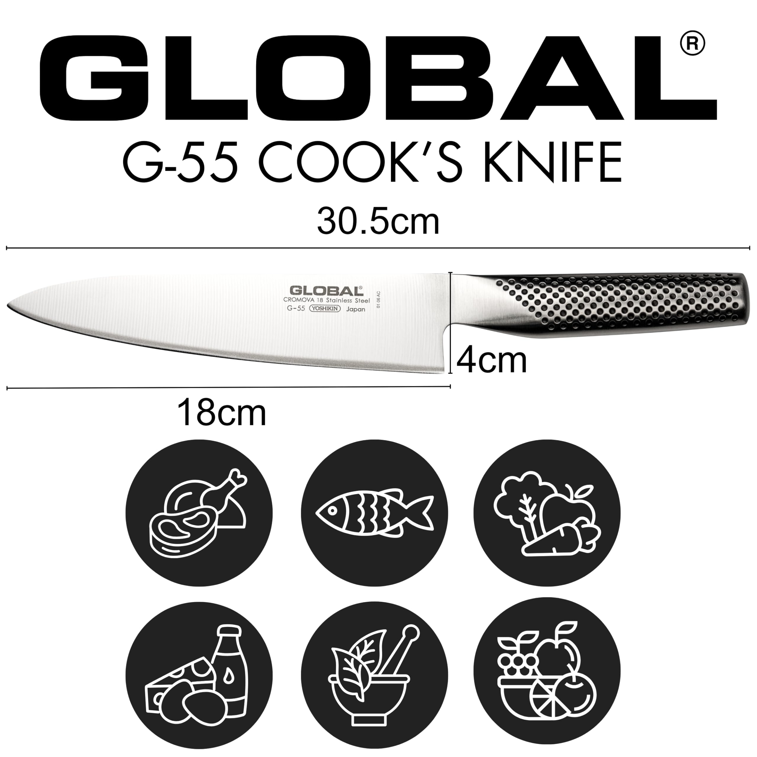 글로벌 G-55 규토 쉐프 나이프 18cm 규토 18cm 이미지 3