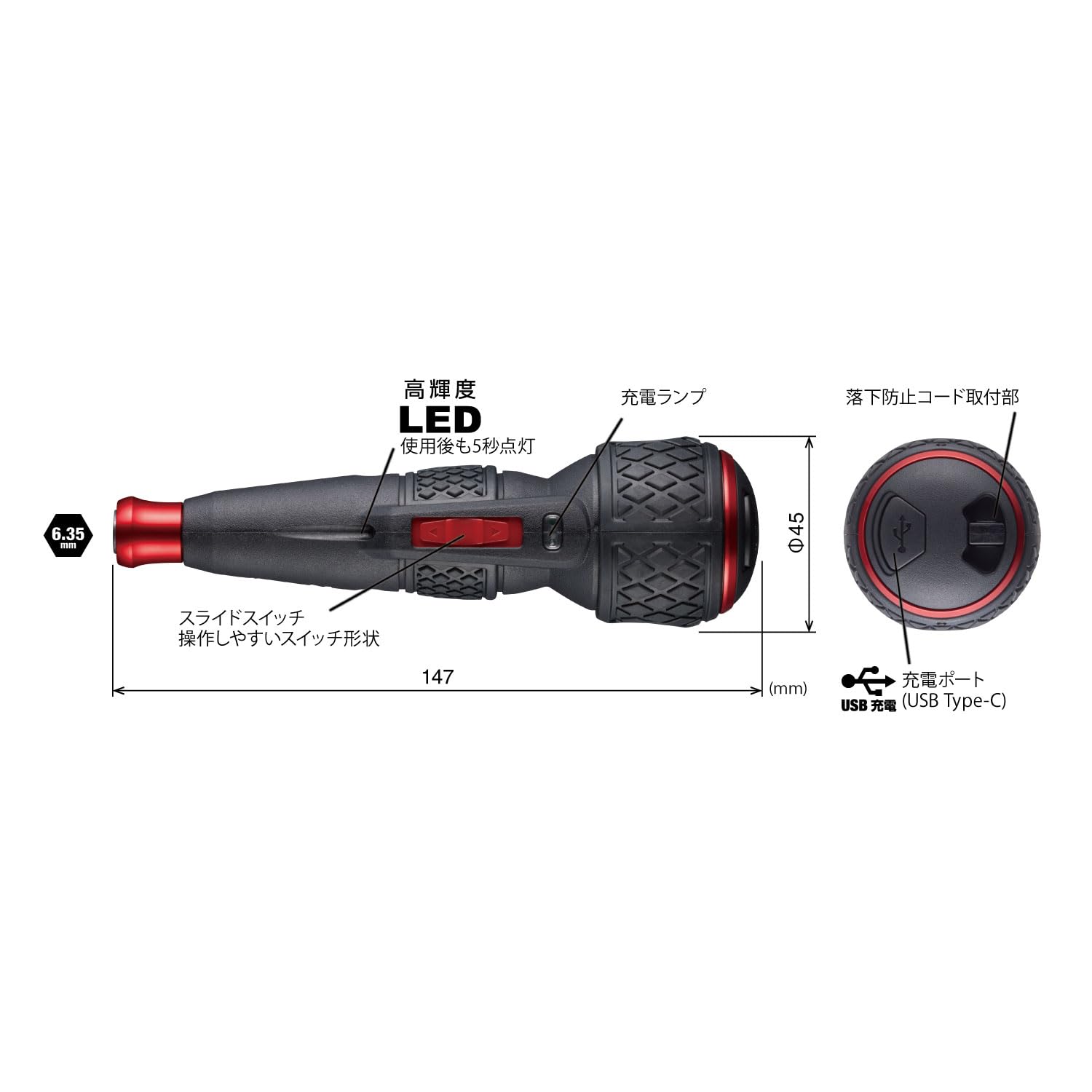베셀 전드라볼 2 220USBC 본체 전용 전동 드라이버 USB-C 충전 이미지 2