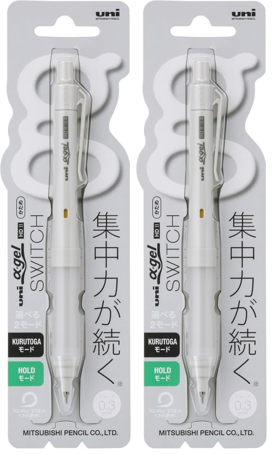 미쓰비시 연필 알파겔 스위치 그레이 M31009GG1P.23 0.3mm 샤프 0.3mm 2개