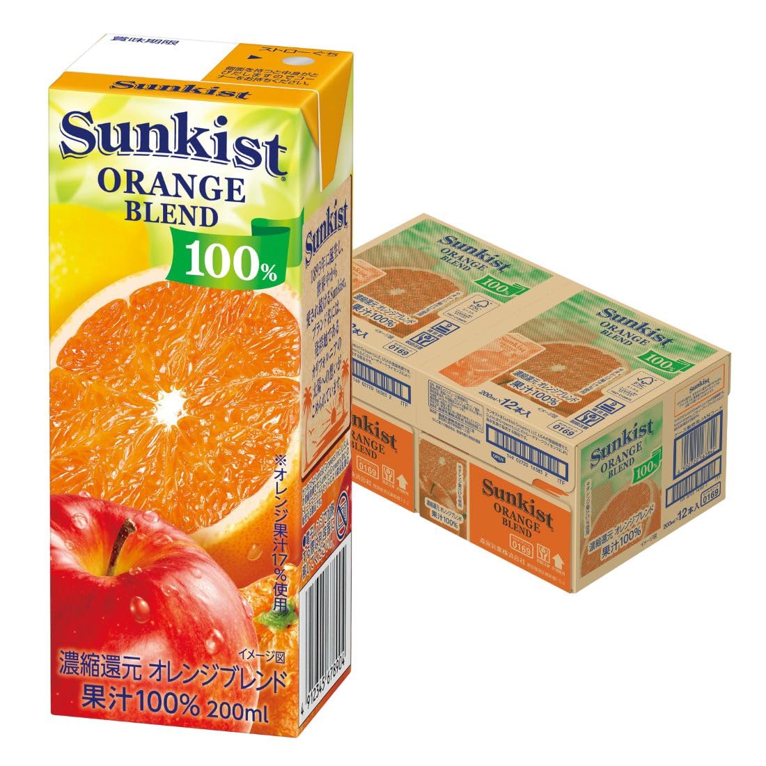모리나가 썬키스트 오렌지 블렌드 주스 200ml 24팩