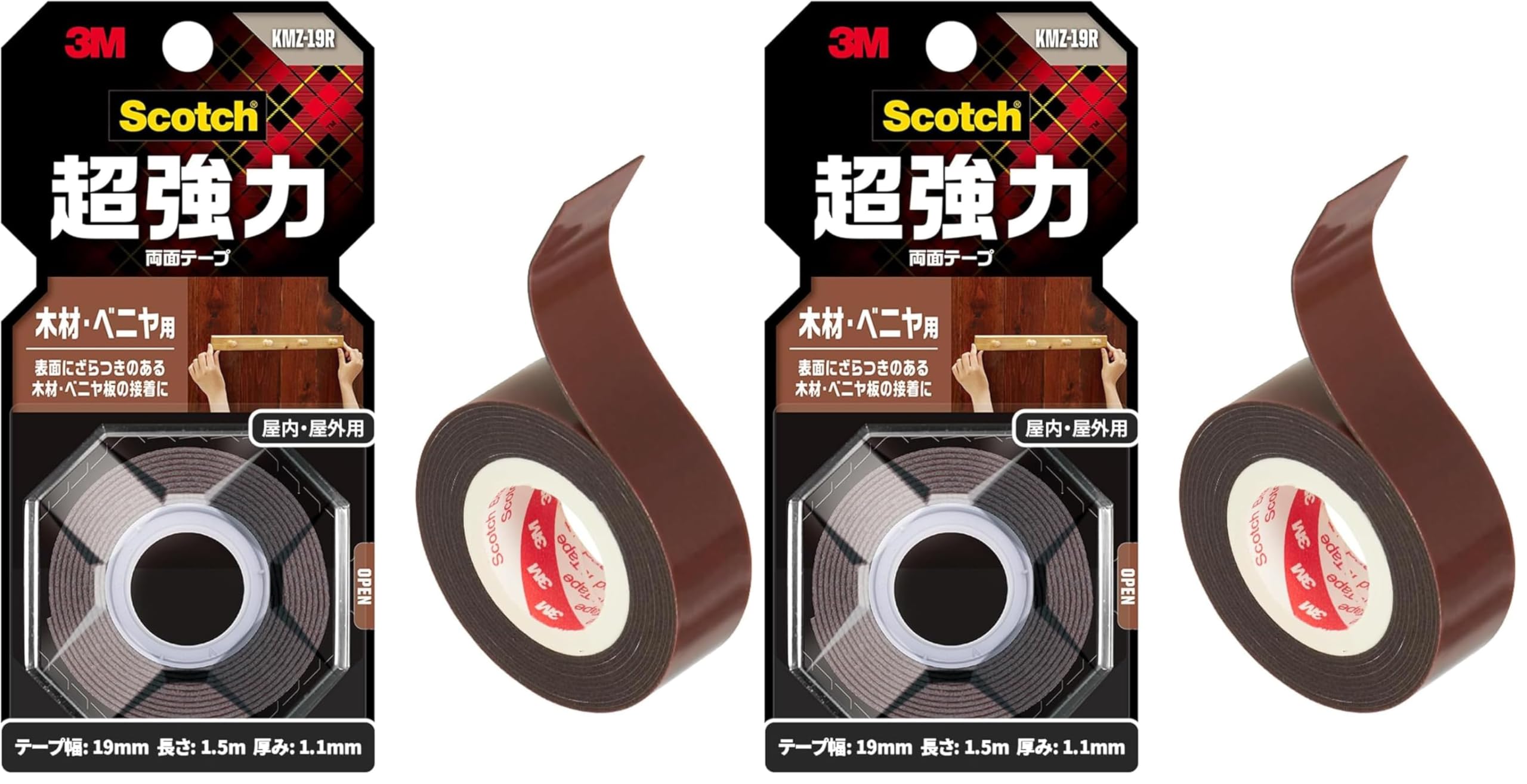 3M 스카치 목재 베니어용 양면테이프 3. 목재 베니어용 폭19mm 길이1500mm 2권