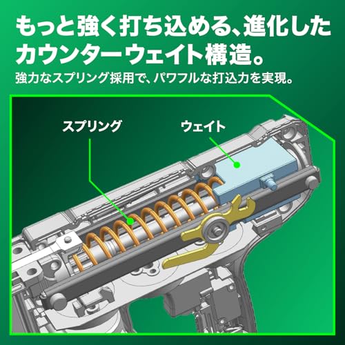 하이코키 NT3640DA 40mm 충전 피니시 네일러 세트 반동저감 이미지 3