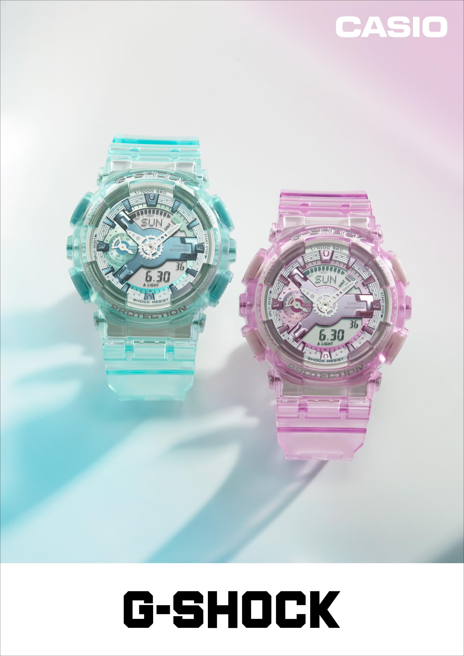 카시오 지샥 G-SHOCK S시리즈 GMA-S110VW-4AJF 베이직 웹한정:핑크스켈레톤 이미지 2