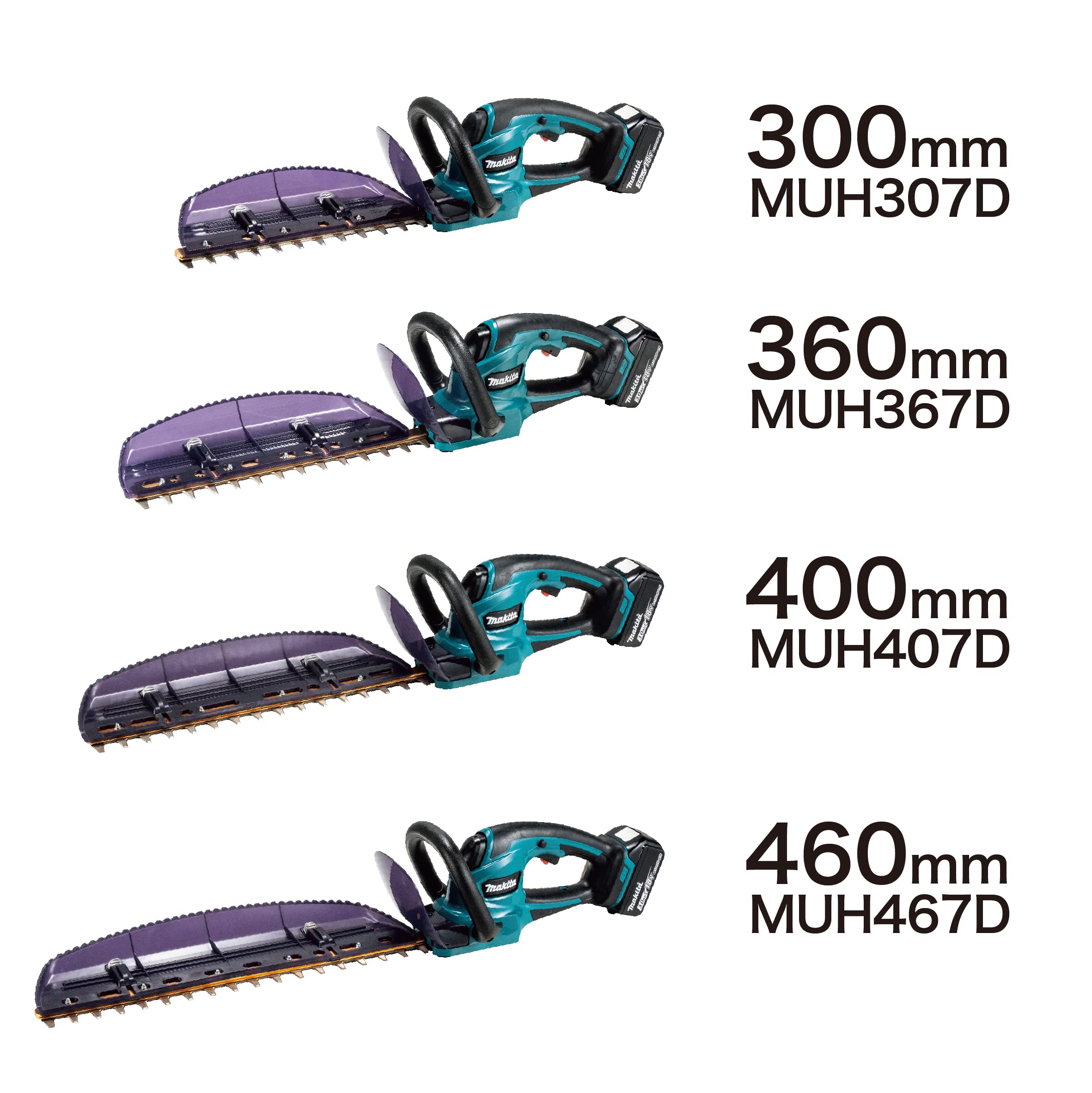 마키타 MUH367DSF 360mm 18V 3Ah 충전식 헤지트리머 블루 세트 이미지 5