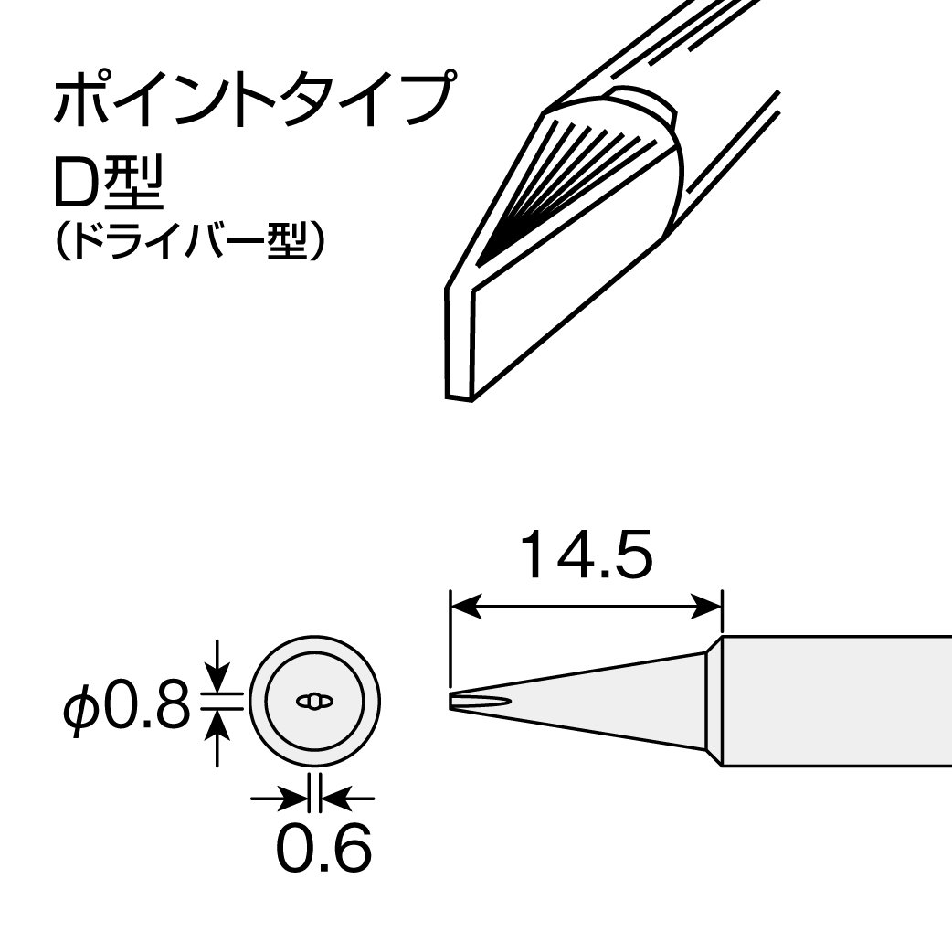 호잔 HS-141 인두팁 0.8mm D형 이미지 2