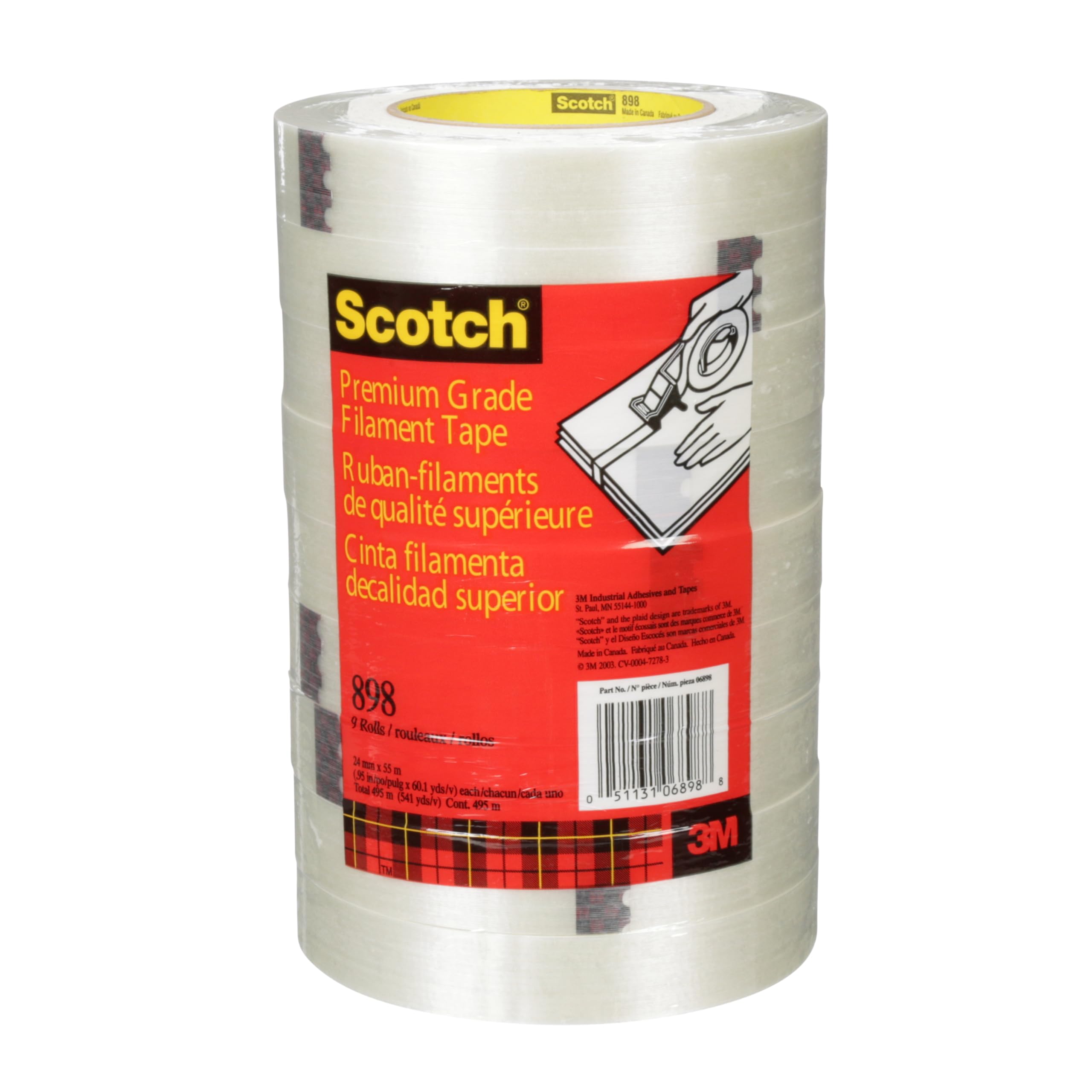 3M 스카치 필라멘트 테이프 898 24mm 55m 36개입 24 mm 55 mm 이미지 2