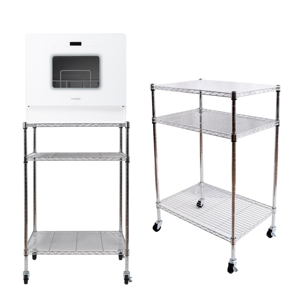 산코 라쿠아 패밀리 와이드 식기세척기 전용 스틸 랙 595x395x950 이동식 수납 선반