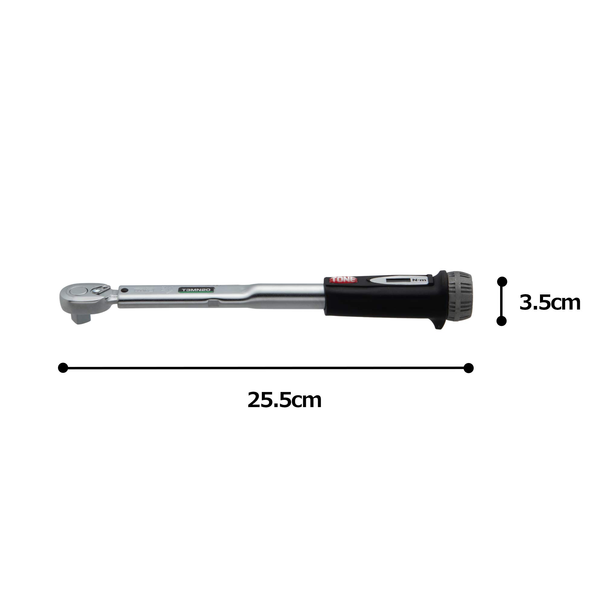 토네 T3MN20-QL 블랙 20Nm 프리셋 토크렌치 9.5mm 이미지 5