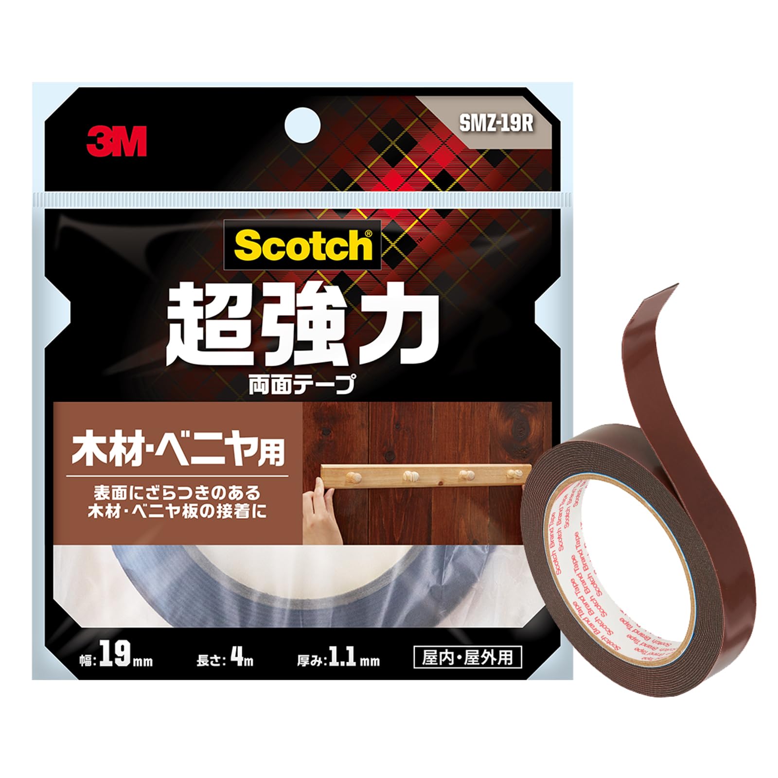3M 스카치 목재 베니어용 양면테이프 3. 목재 베니어용 폭19mm 길이4000mm 신모델
