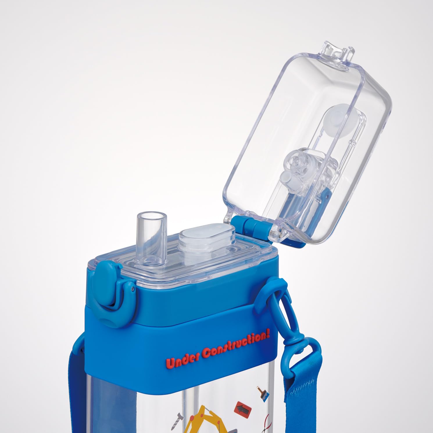 스케이터 PSQW6-A 600ml 스퀘어 2WAY 물통 빨대 직음용 이미지 3