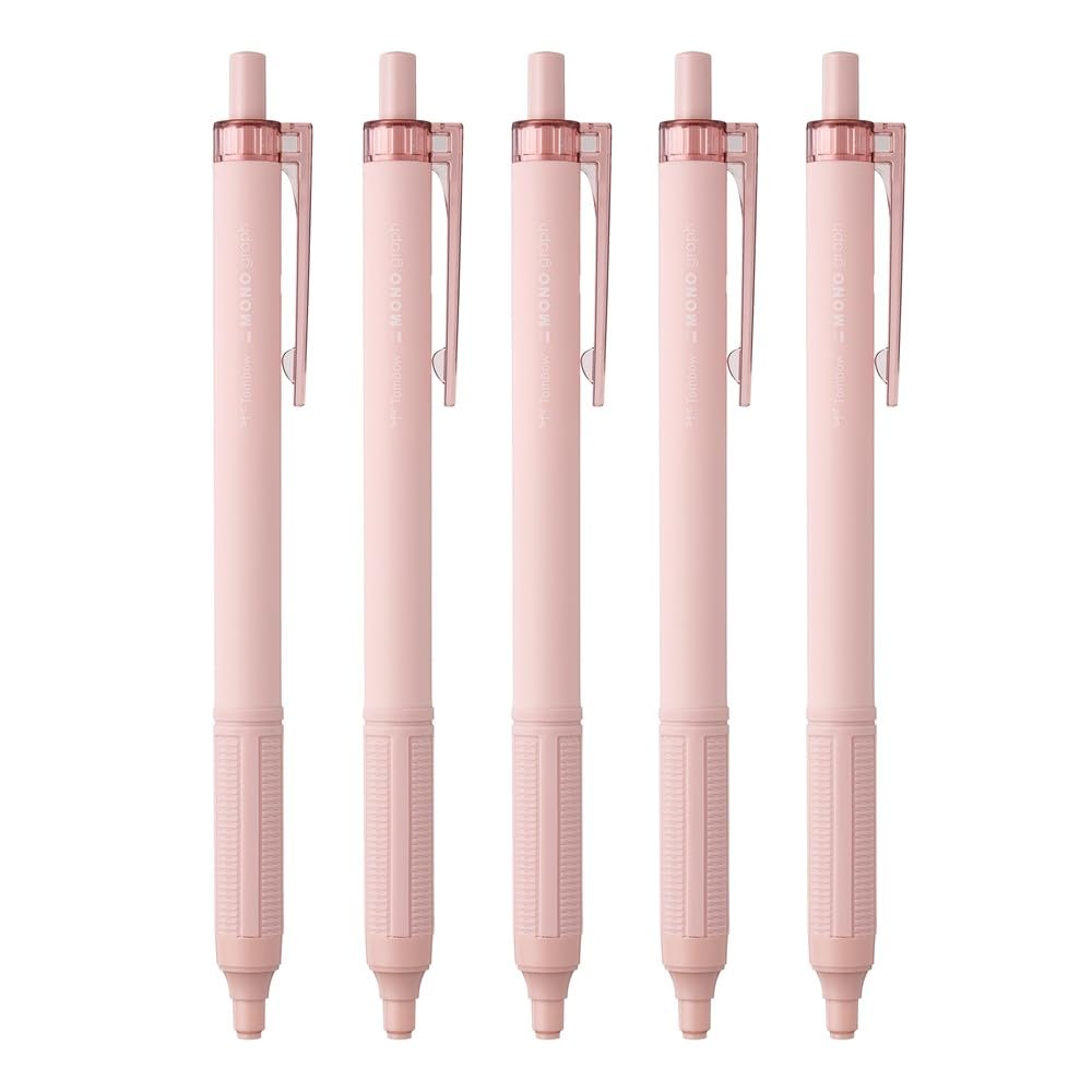 톰보 모노그래프 라이트 스모키핑크 0.38mm 유성볼펜 5개입