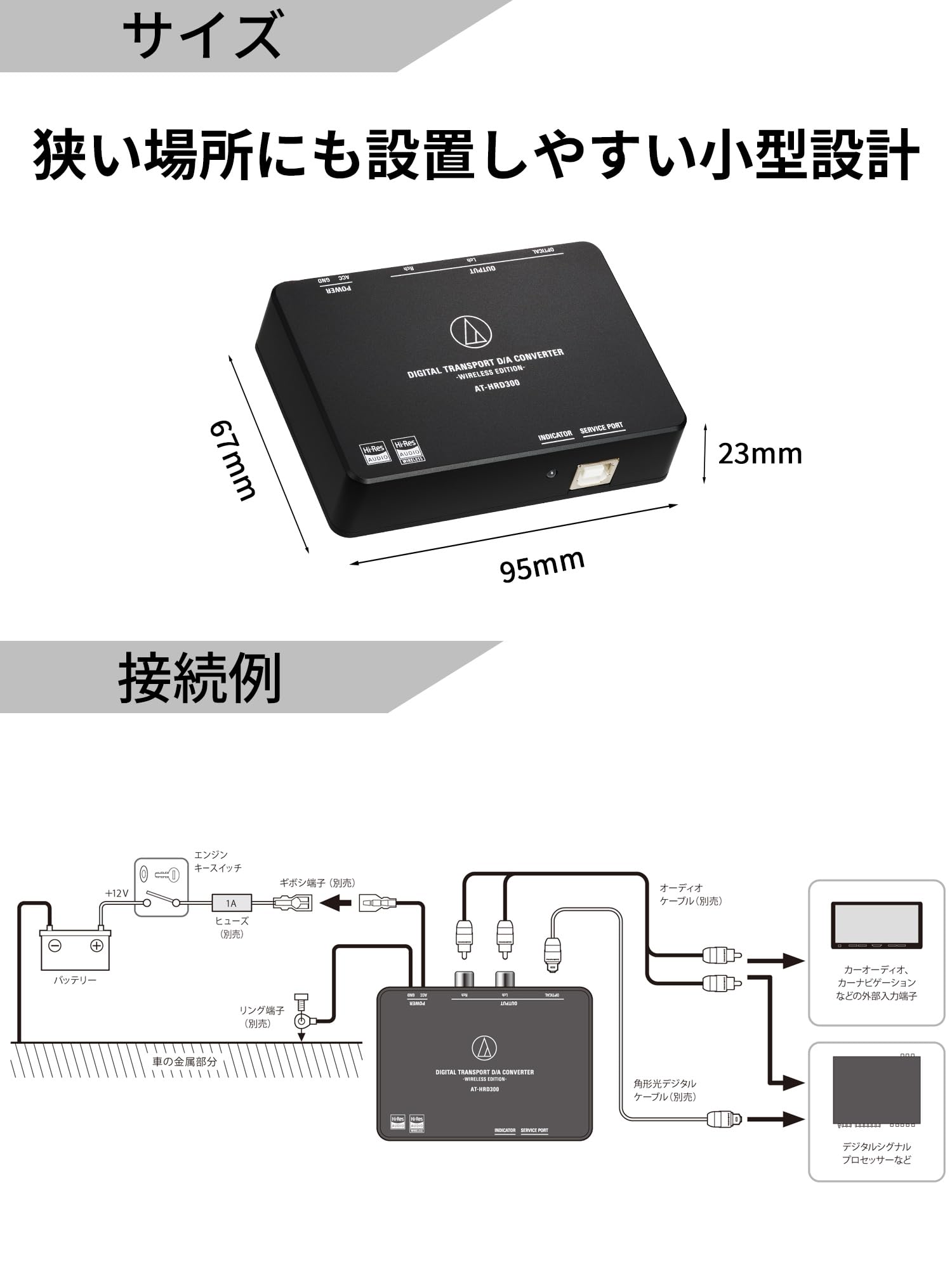 오디오테크니카 AT-HRD300 디지털 트랜스포트 DAC 블루투스 LDAC 지원 이미지 6