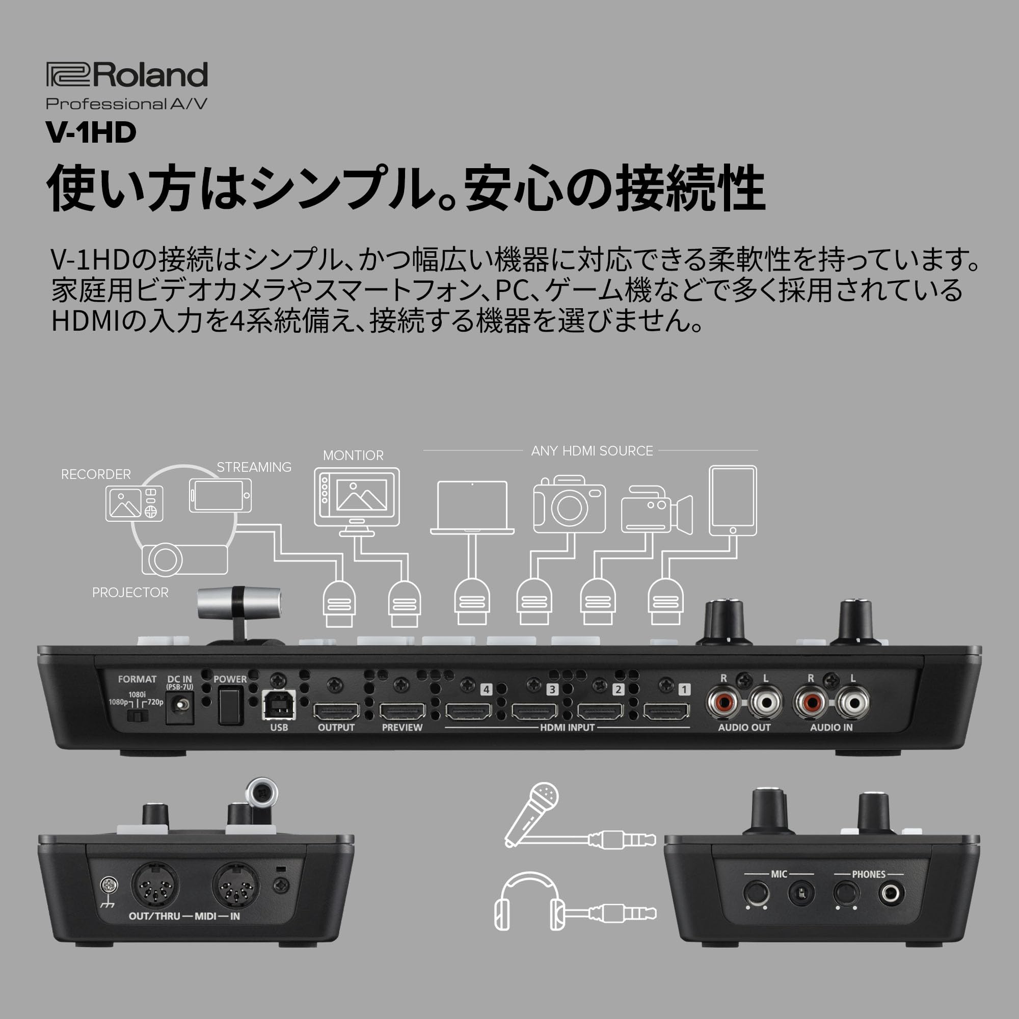 롤랜드 V-1HD 풀HD 비디오 스위처 이미지 4